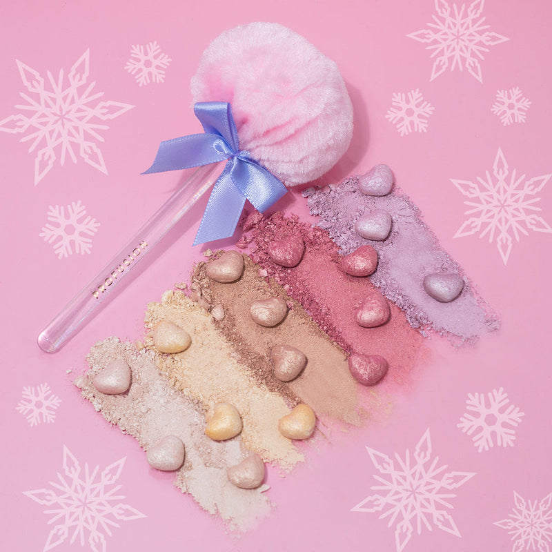 Profusion Cosmetics Frosted Snow Sparkle | Twinkling Lights Powder Puff Set Face