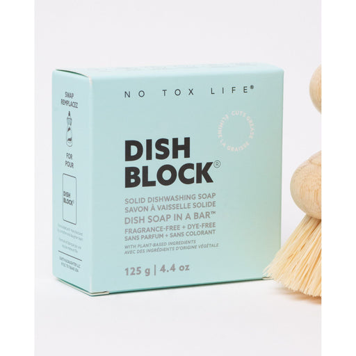 No Tox Life DISH BLOCK® solid dish soap - 4.4 oz (125g) bar - Fragrance Free - No Tox Life® Home & Kitchen