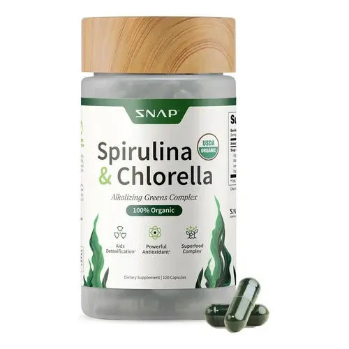 Snap Supplements SNAP Spirulina & Chlorella Organic Alkalizing Greens Complex 120 Capsules Vitamins & Supplements