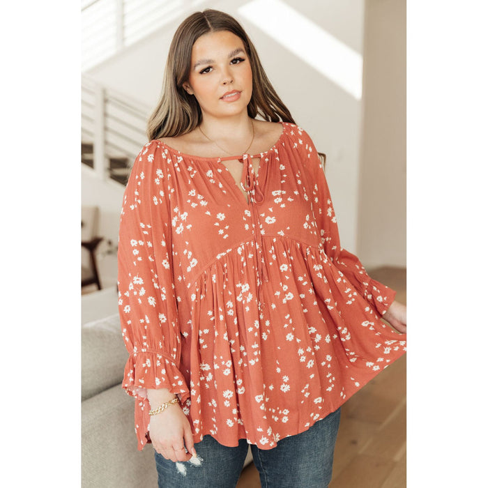 Daisy Flow Blouse In Rust