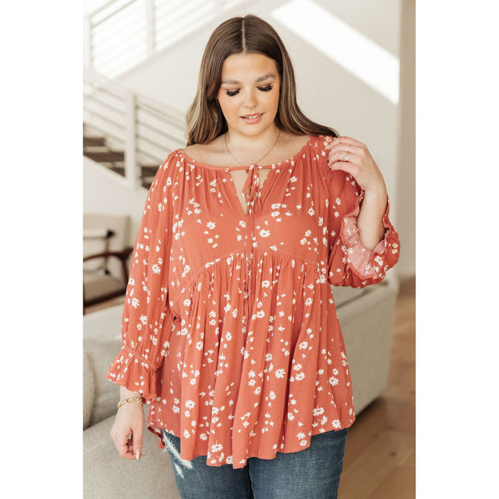 Daisy Flow Blouse In Rust