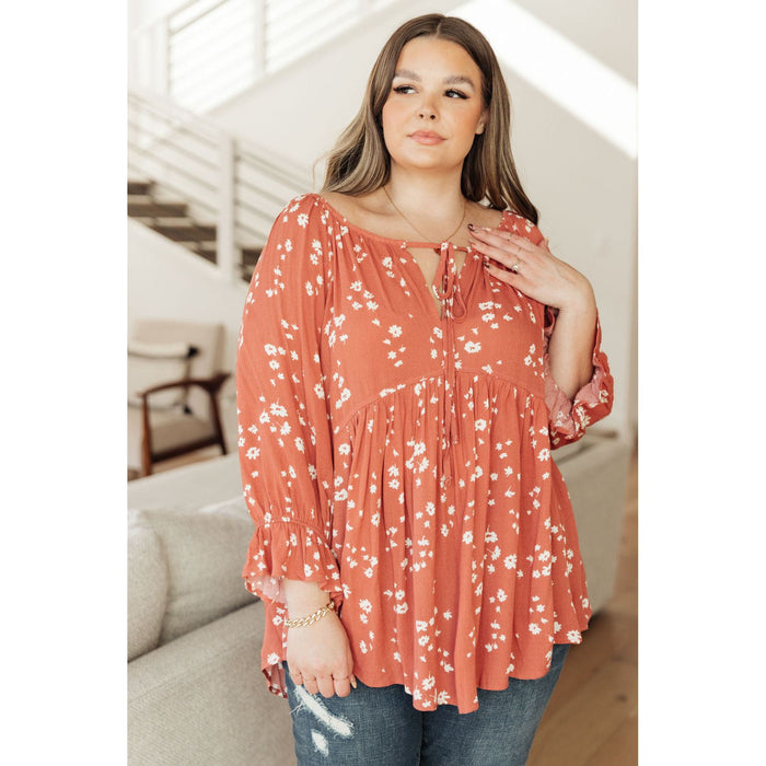 Daisy Flow Blouse In Rust