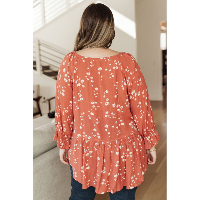 Daisy Flow Blouse In Rust