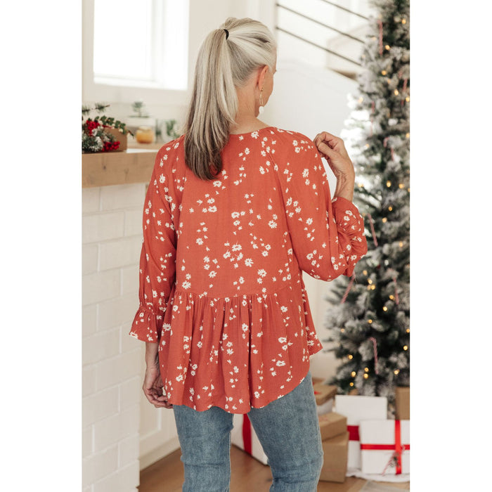 Daisy Flow Blouse In Rust