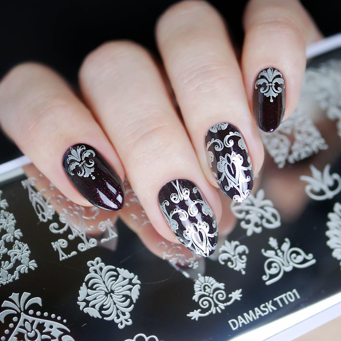 Twinkled T - Damask 01 Stamping Plate