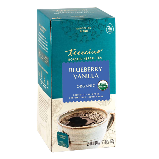 Teeccino Dandelion Blueberry Vanilla Roasted Herbal Tea Herbal Tea