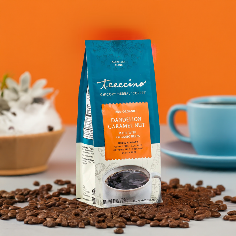 Teeccino Dandelion Caramel Nut Chicory Herbal Coffee Herbal Coffee