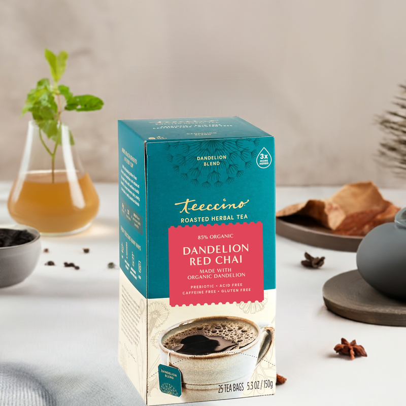 Teeccino Dandelion Red Chai Roasted Herbal Tea Herbal Tea