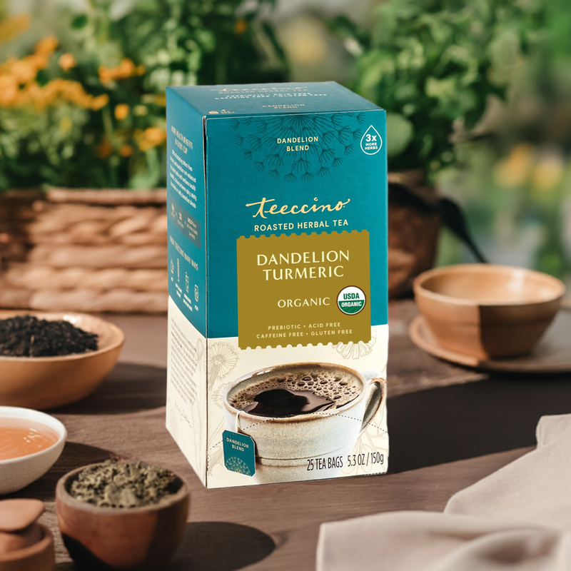 Teeccino Dandelion Turmeric Roasted Herbal Tea Herbal Tea