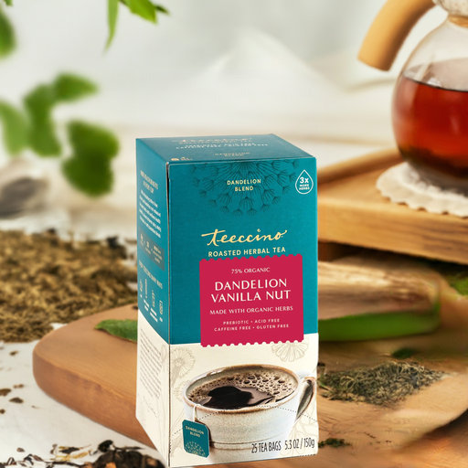 Teeccino Dandelion Vanilla Nut Roasted Herbal Tea Herbal Tea