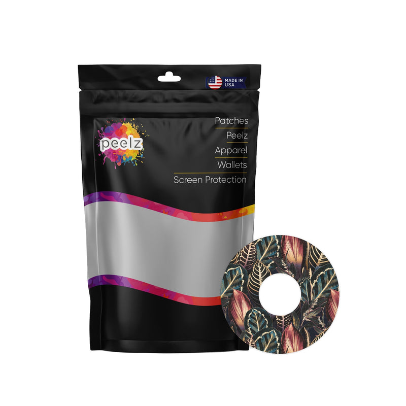 Peelz Dark Moon Leaves Patch Tape Designed for the FreeStyle Libre 3 Plus & Lingo Patch Medical Tape