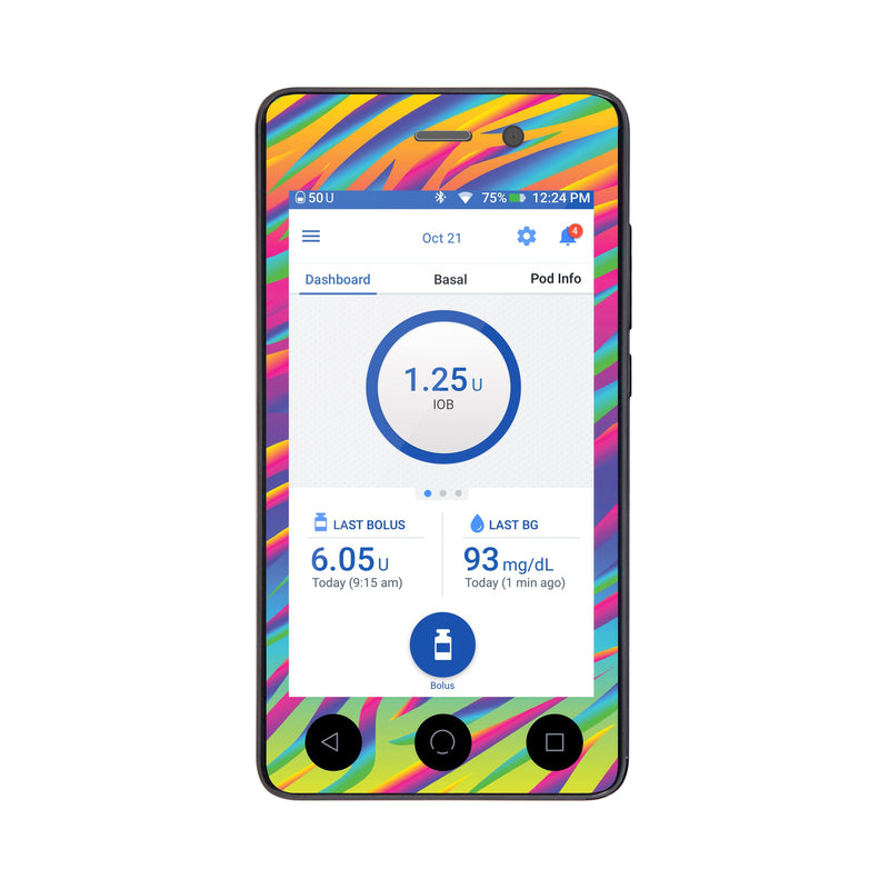 Peelz DayGlo Sticker for Omnipod DASH® PDM – Pump Peelz Peelz/Stickers