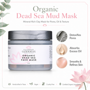 Glimmer Goddess® Organic Skin Care Organic Dead Sea Mud Mask – Exfoliate & Rejuvenate Masks & Peels
