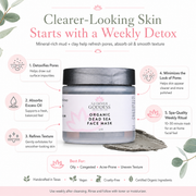 Glimmer Goddess® Organic Skin Care Organic Dead Sea Mud Mask – Exfoliate & Rejuvenate Masks & Peels