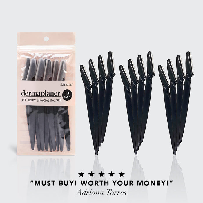 Kitsch - Dermaplaning Tool 12Pk | Eco-Friendly Black