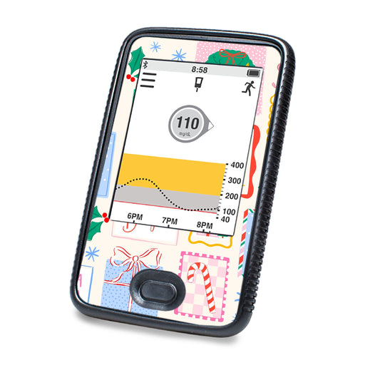 Peelz Holiday Greetings Dexcom G6 Touchscreen Receiver Sticker - Pump Peelz Peelz/Stickers