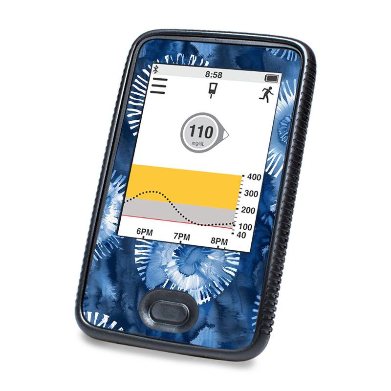 Peelz Monochrome Blue Tie Dye DEXCOM G6 Touchscreen Receiver Peelz/Stickers