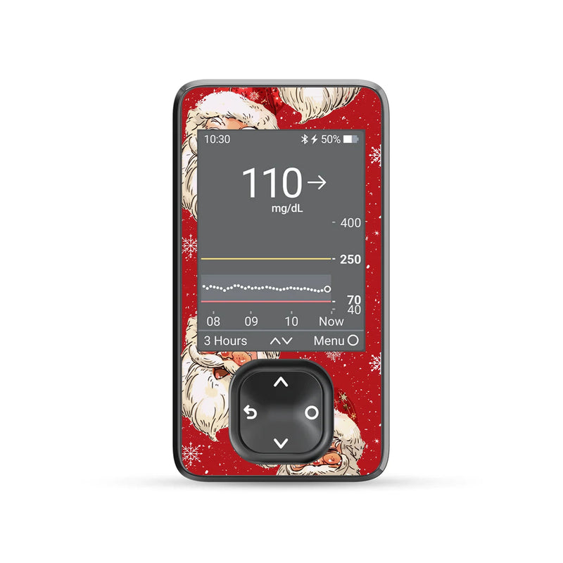 Peelz Jolly Old Saint Nick Dexcom G7 and G6 Touchscreen Receiver Sticker - Pump Peelz Peelz/Stickers
