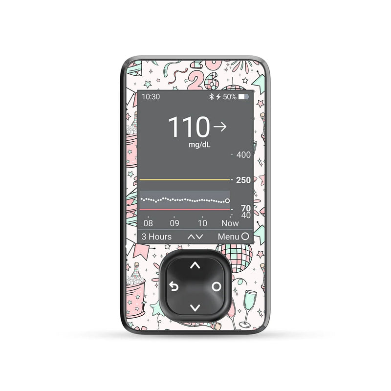 Peelz Cheers to '26 Dexcom G7 and G6 Touchscreen Receiver Sticker - Pump Peelz Peelz/Stickers