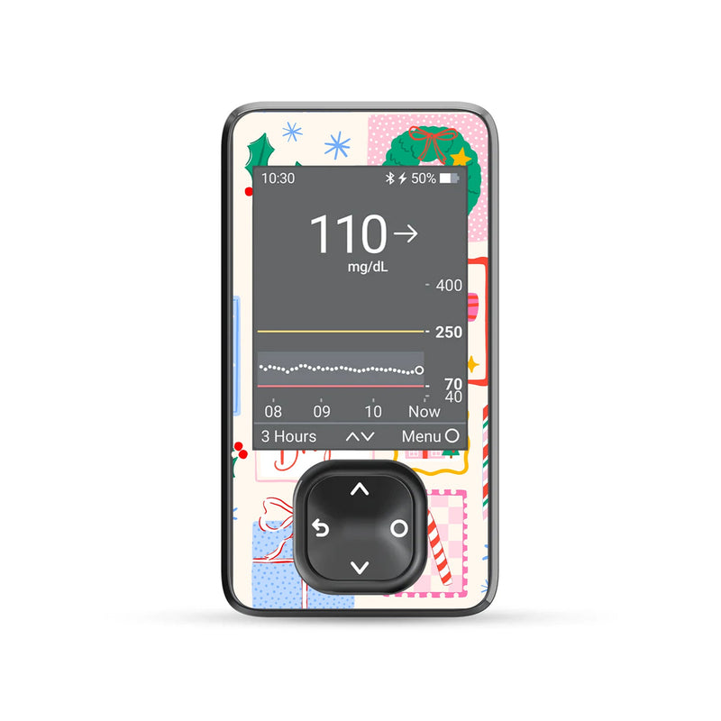 Peelz Holiday Greetings Dexcom G7 and G6 Touchscreen Receiver Sticker - Pump Peelz Peelz/Stickers