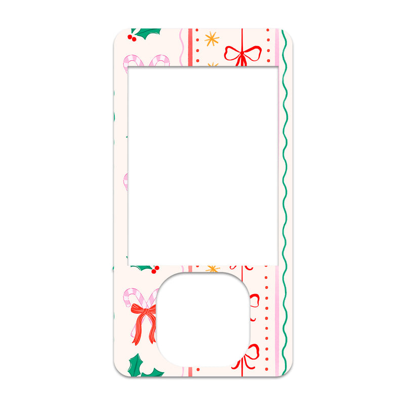 Peelz Holly Jolly Ribbon Dexcom G7 and G6 Touchscreen Receiver Sticker - Pump Peelz Peelz/Stickers