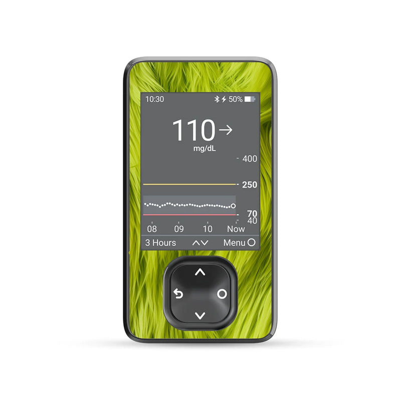 Peelz Green Fur Sticker for DEXCOM G7 and G6 Touchscreen Receiver Sticker Peelz/Stickers