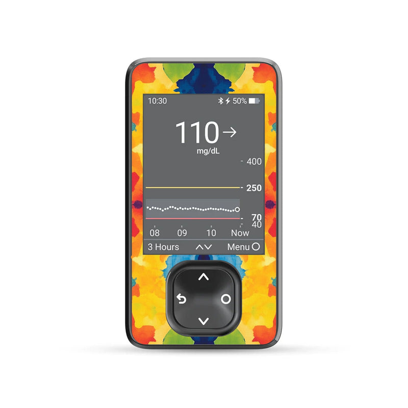 Peelz Bright Tie Dye DEXCOM G7 and G6 Touchscreen Receiver Sticker Peelz/Stickers