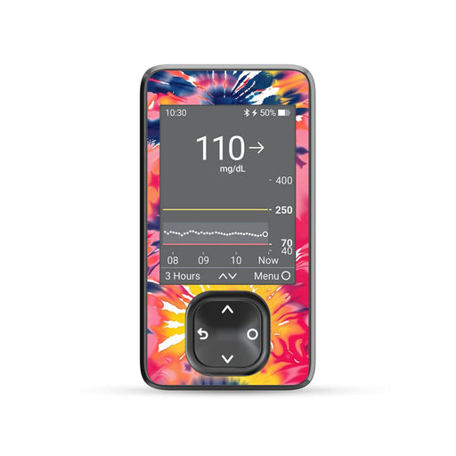 Peelz Summer Tie Dye DEXCOM G7 and G6 Touchscreen Receiver Sticker Peelz/Stickers