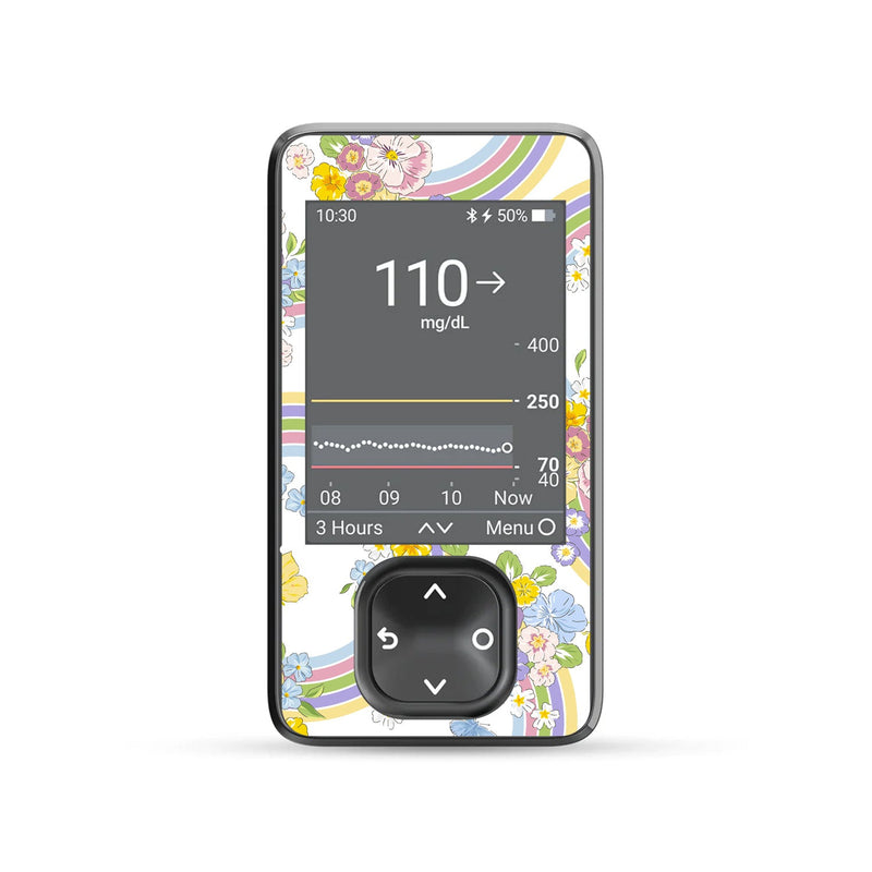 Peelz Rainbow Blooms DEXCOM G7 and G6 Touchscreen Receiver Sticker Peelz/Stickers