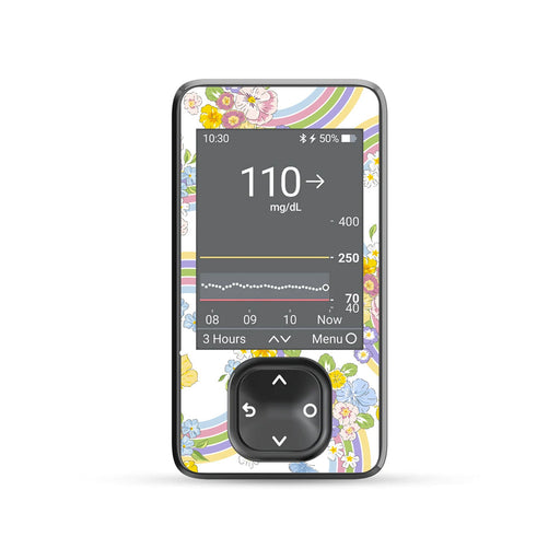 Peelz Rainbow Blooms DEXCOM G7 and G6 Touchscreen Receiver Sticker Peelz/Stickers