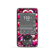 Peelz Sparkly Hearts DEXCOM G7 and G6 Touchscreen Receiver Sticker Peelz/Stickers