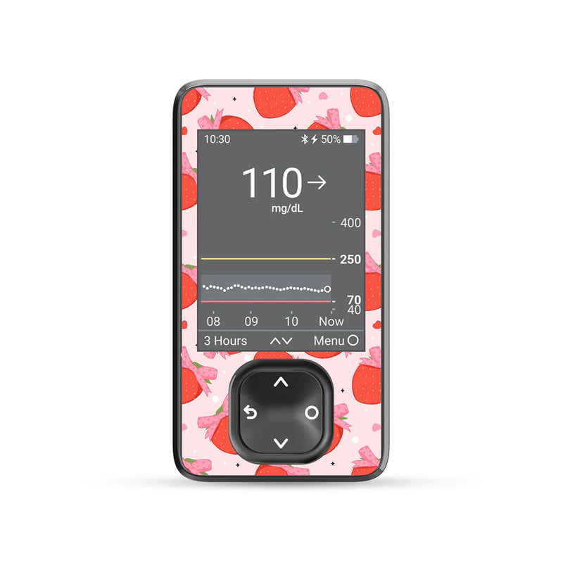Peelz Strawberry Kisses Dexcom G7 and G6 Touchscreen Receiver Sticker - Pump Peelz Peelz/Stickers