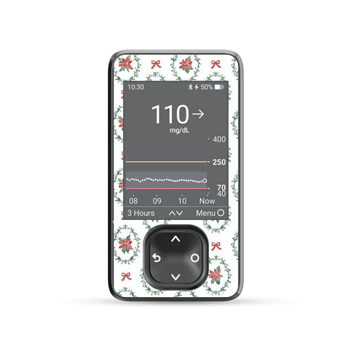 Peelz Poinsettia Parade Dexcom G7 and G6 Touchscreen Receiver Sticker - Pump Peelz Peelz/Stickers
