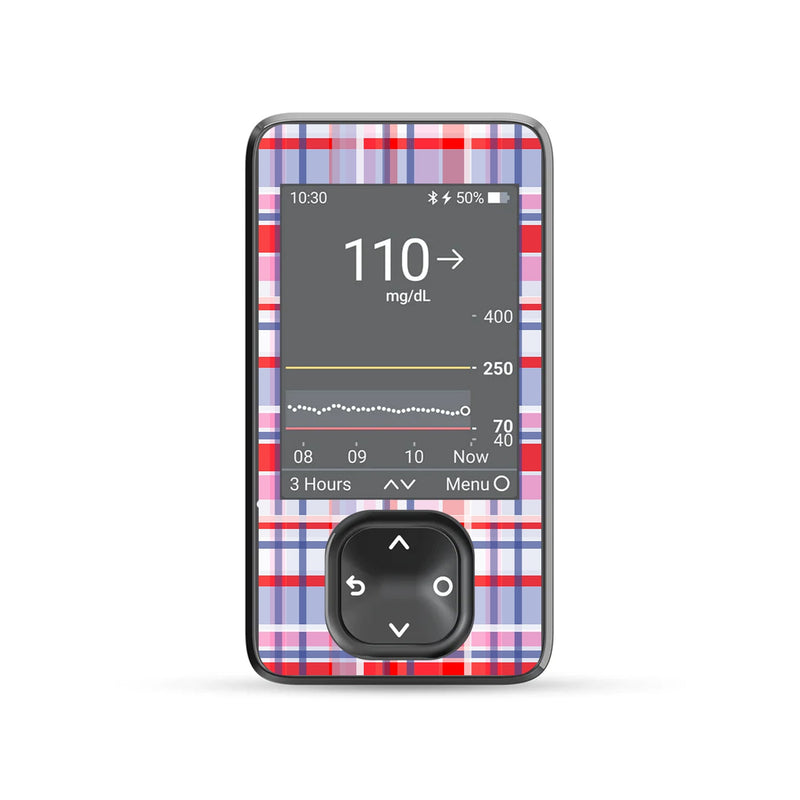 Peelz Party Plaid Dexcom G7 and G6 Touchscreen Receiver Sticker - Pump Peelz Peelz/Stickers