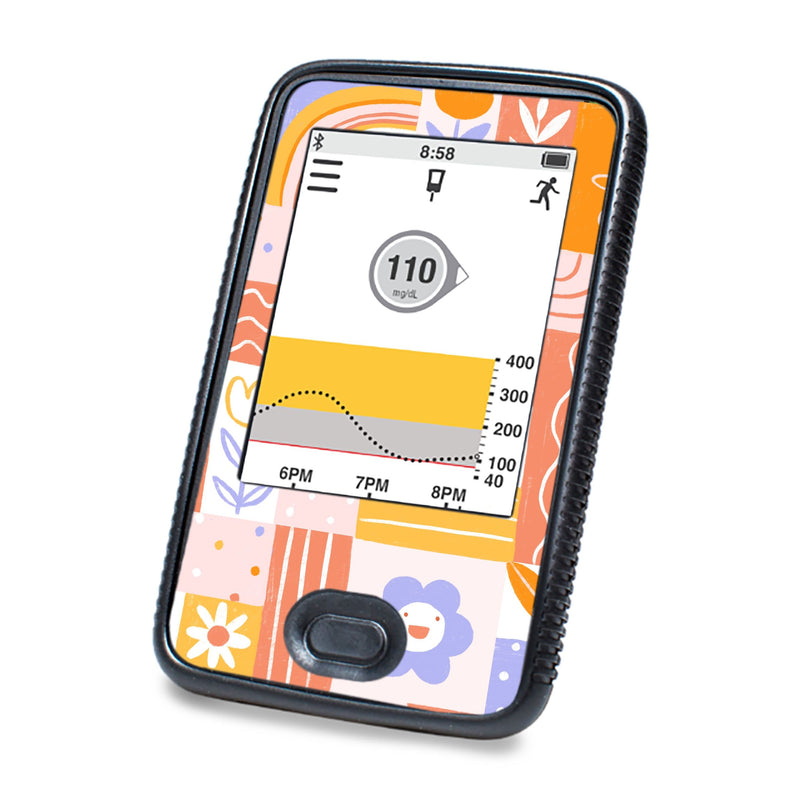Peelz Wildflower Doodle Dexcom G6 Touchscreen Receiver Sticker - Pump Peelz Peelz/Stickers