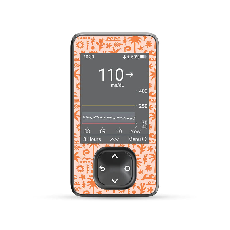 Peelz Terracotta Tides Dexcom G7 Touchscreen Receiver Sticker - Pump Peelz Peelz/Stickers