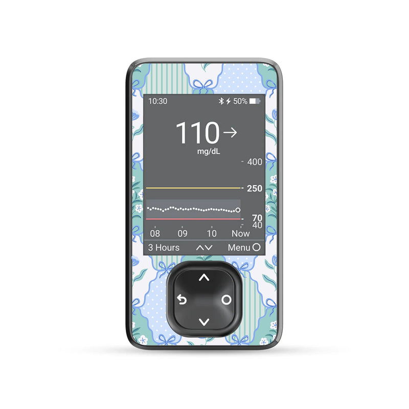 Peelz Cottage Bows Dexcom G7 Touchscreen Receiver Sticker - Pump Peelz Peelz/Stickers