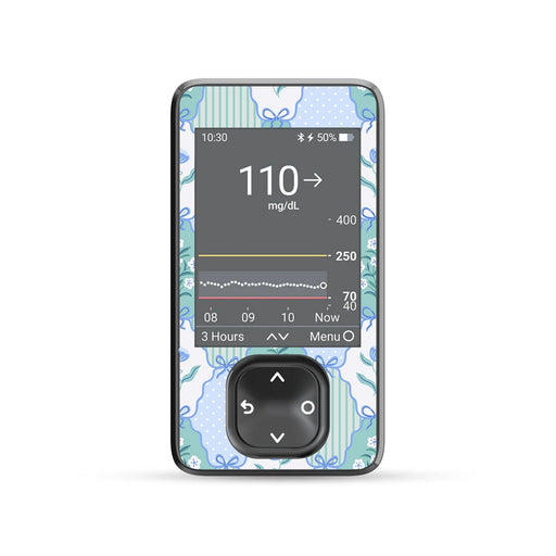 Peelz Cottage Bows Dexcom G7 Touchscreen Receiver Sticker - Pump Peelz Peelz/Stickers