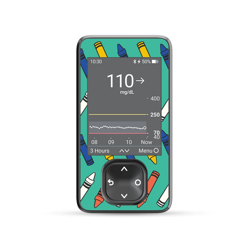 Peelz Crayon Pop Dexcom G7 Touchscreen Receiver Sticker - Pump Peelz Peelz/Stickers