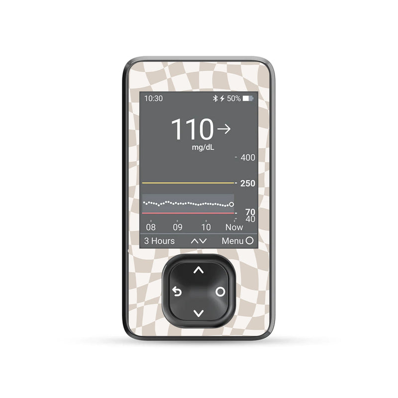 Peelz Creamy Check Dexcom G7 and G6 Touchscreen Receiver Sticker - Pump Peelz Peelz/Stickers