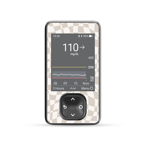 Peelz Creamy Check Dexcom G7 and G6 Touchscreen Receiver Sticker - Pump Peelz Peelz/Stickers
