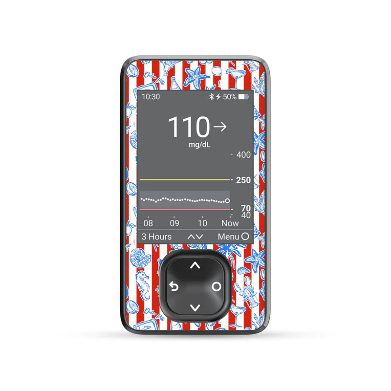 Peelz Spritz Parade Dexcom G7 Touchscreen Receiver Sticker - Pump Peelz Peelz/Stickers