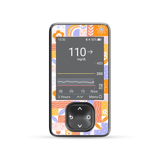 Peelz Wildflower Doodle Dexcom G7 Touchscreen Receiver Sticker - Pump Peelz Peelz/Stickers