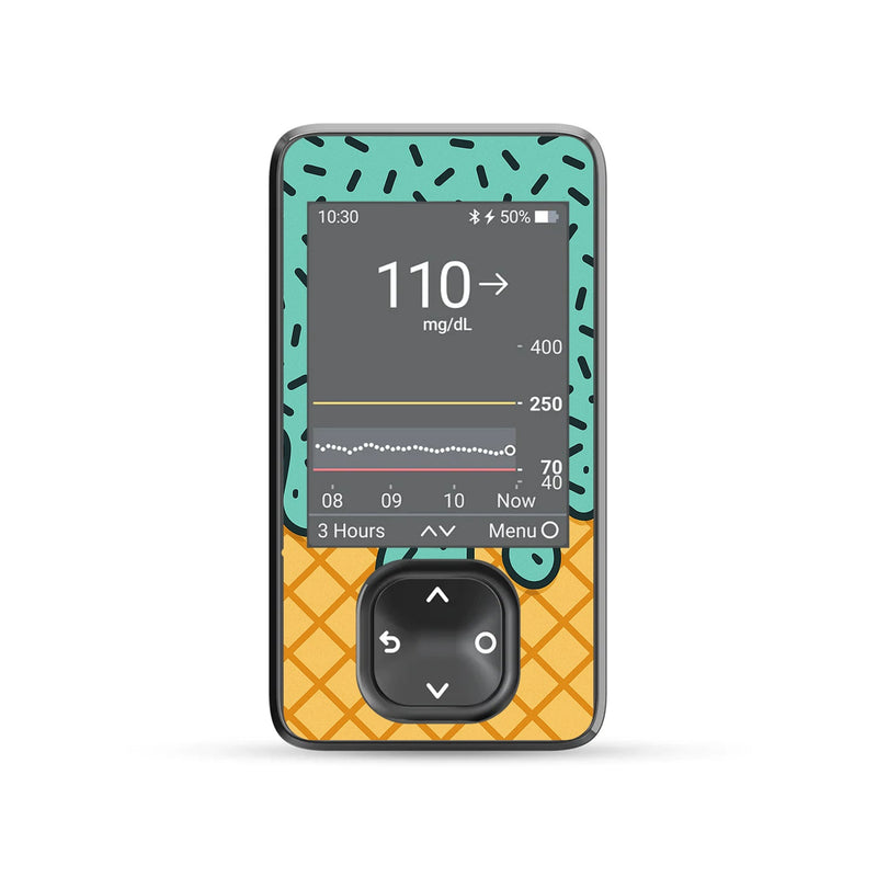Peelz Ice Cream Social Dexcom G7 Touchscreen Receiver Sticker - Pump Peelz Peelz/Stickers