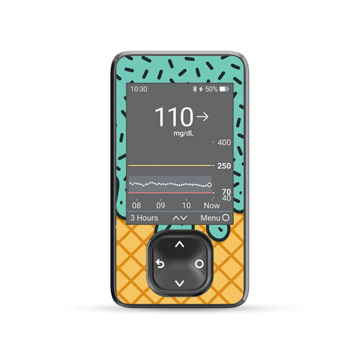 Peelz Ice Cream Social Dexcom G7 Touchscreen Receiver Sticker - Pump Peelz Peelz/Stickers