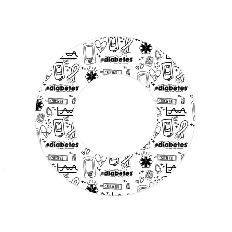 Peelz Diabetes Awareness Doodles FreeStyle Libre 2 Patch Tape - Pump Peelz Patch Medical Tape