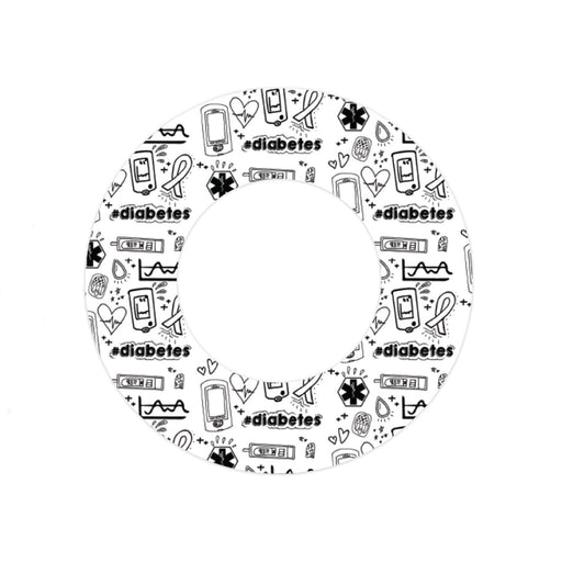 Peelz Diabetes Awareness Doodles FreeStyle Libre 2 Patch Tape - Pump Peelz Patch Medical Tape