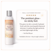 Glimmer Goddess® Organic Skin Care Organic Diamond Shimmer Body Lotion – Buildable Luminous Glow Shimmer