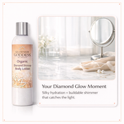 Glimmer Goddess® Organic Skin Care Organic Diamond Shimmer Body Lotion – Buildable Luminous Glow Shimmer
