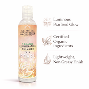 Glimmer Goddess® Organic Skin Care Organic Shimmer Body Oil for a Soft, Non-Greasy Body Glow Shimmer